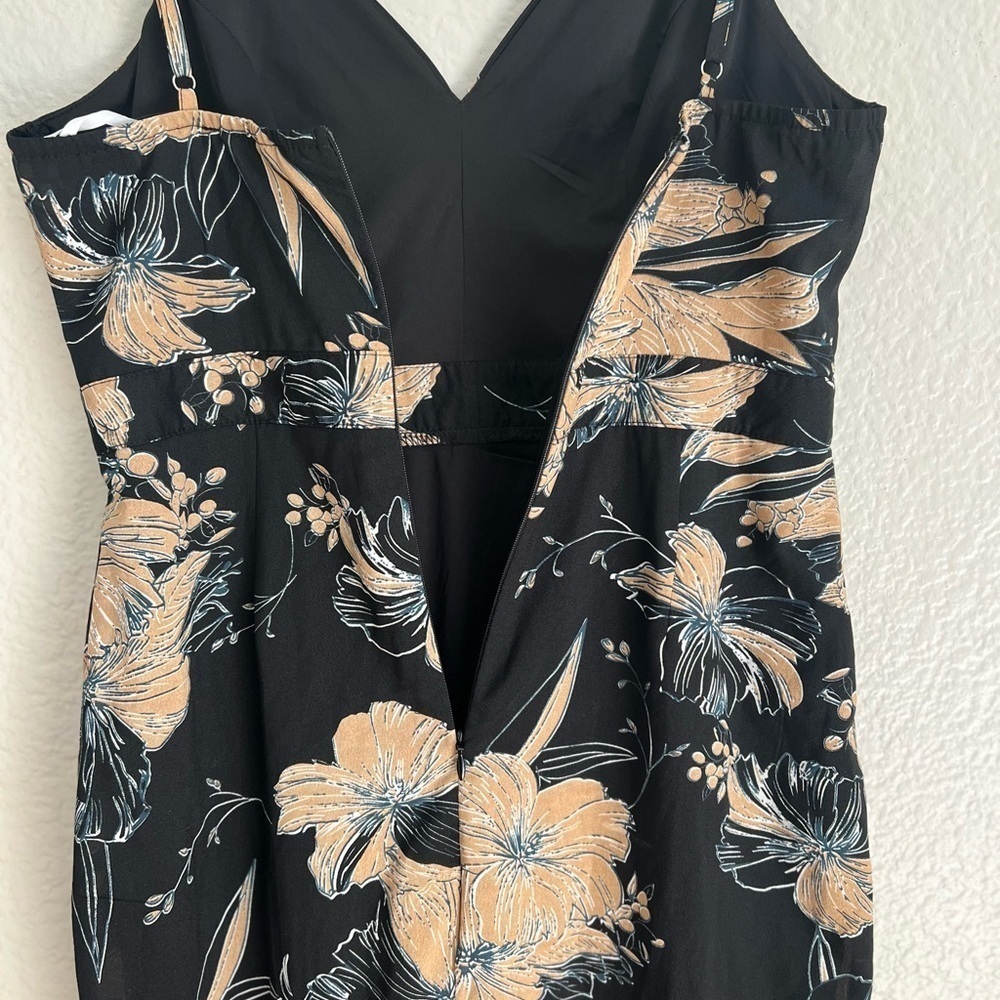 NWOT Darling Daylily Black Floral Print High-Low Maxi Dress - Picture 8 of 12